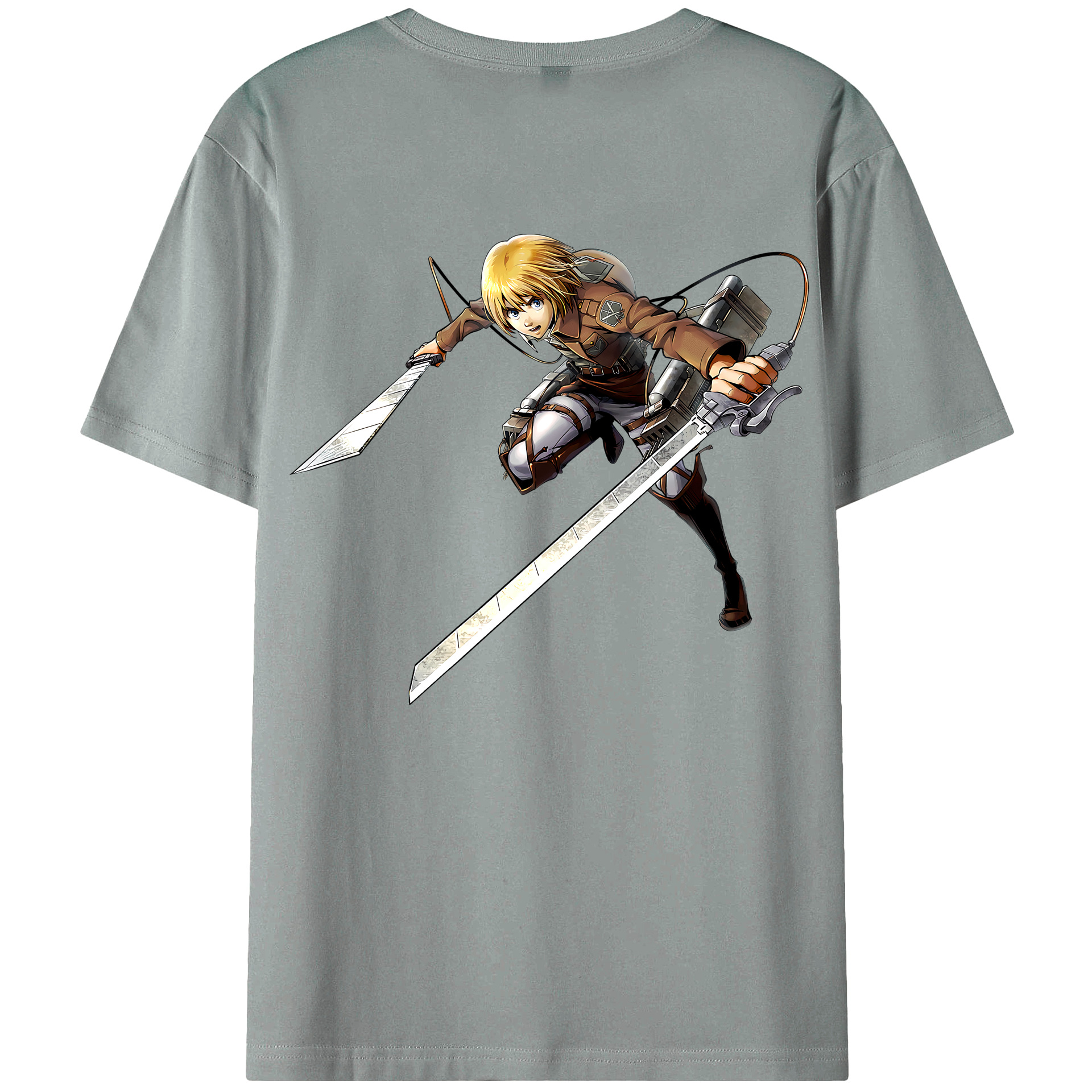 （画像用） 進撃の巨人 アルミン·アルレルト Attack on Titan Armin Arlert 綿100％ メンズ半袖Tシャツ（バックプリント） 通気性